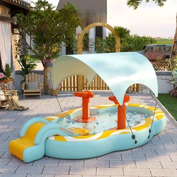 Maison Gonflable à Rebond pour Enfant, Piscine à Glissière, Aire de Jeux Extérieure, Jeu d'Arrière-Cour, Mobilier