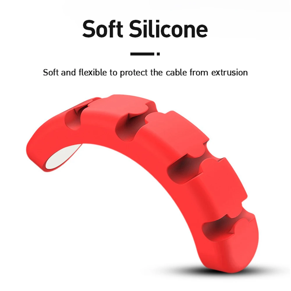 Silicone USB Cable Organizer Desktop Tidy Management Cable Winder Clips Cable Holder for Mouse Headphone Charging Wire Organizer