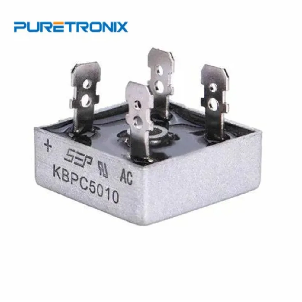 5PCS KBPC5010 Diode Rectifier Bridge Single 1KV 50A 4-Pin Case KBPC