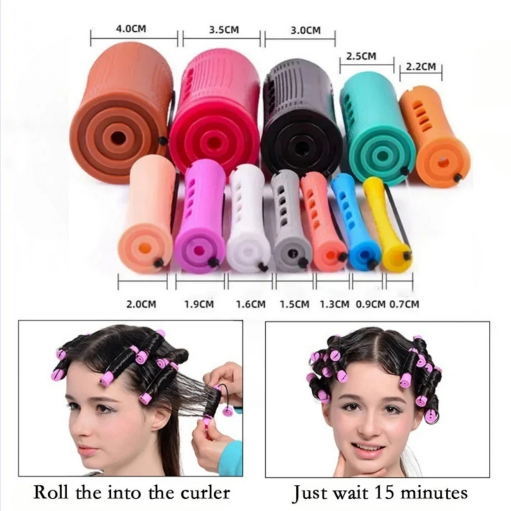 

Набор из 10 безнагревных бигуди для волос, короткие золотистые волнистые бигуди, ролики для завивки волос