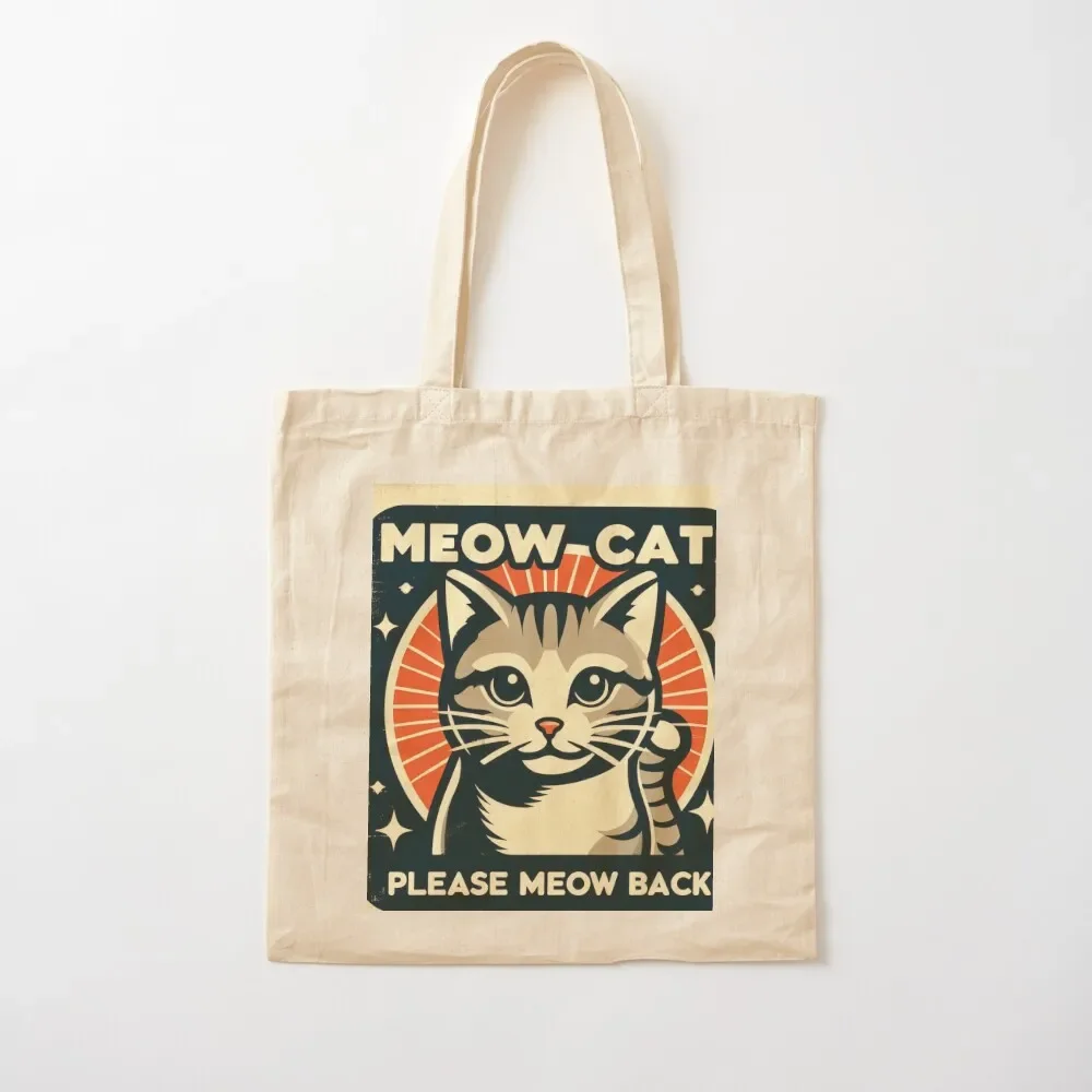 

meow cat please meow back baby lasagna eurovision 2024 croatia Tote Bag canvas tote custom Big