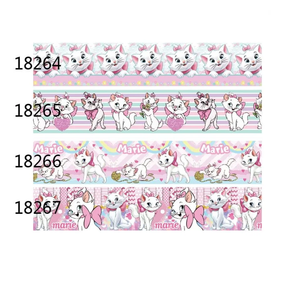 

Disney Ribbon Printed Marie Cartoon Grosgrain Ribbon 25mm 10yards for DIY Hairbows Craft Supplies Decoration Handmade Materials