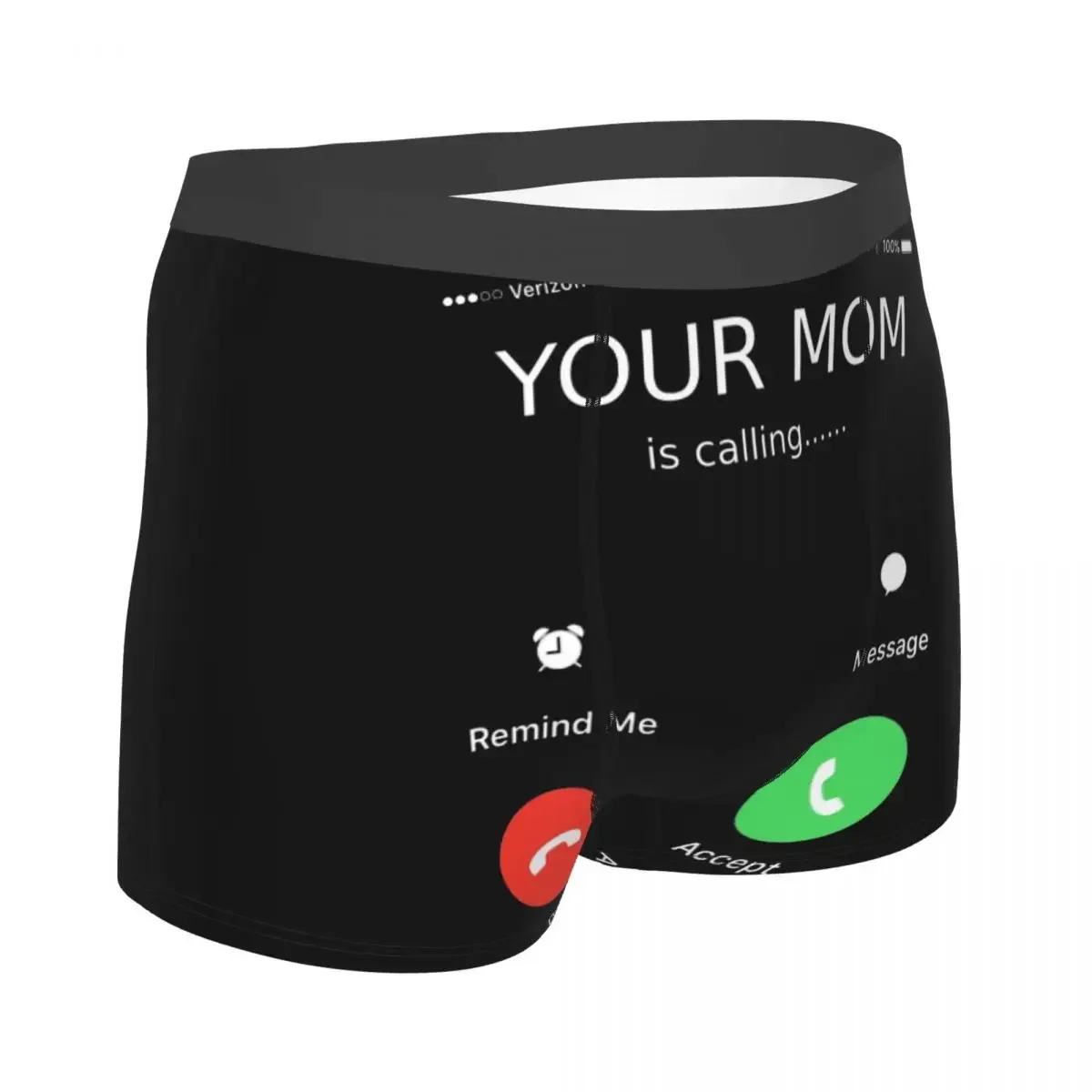 Humor Your Mom Is Calling Underpants Homme Panties Male Underwear Print Couple Sexy Set Calecon