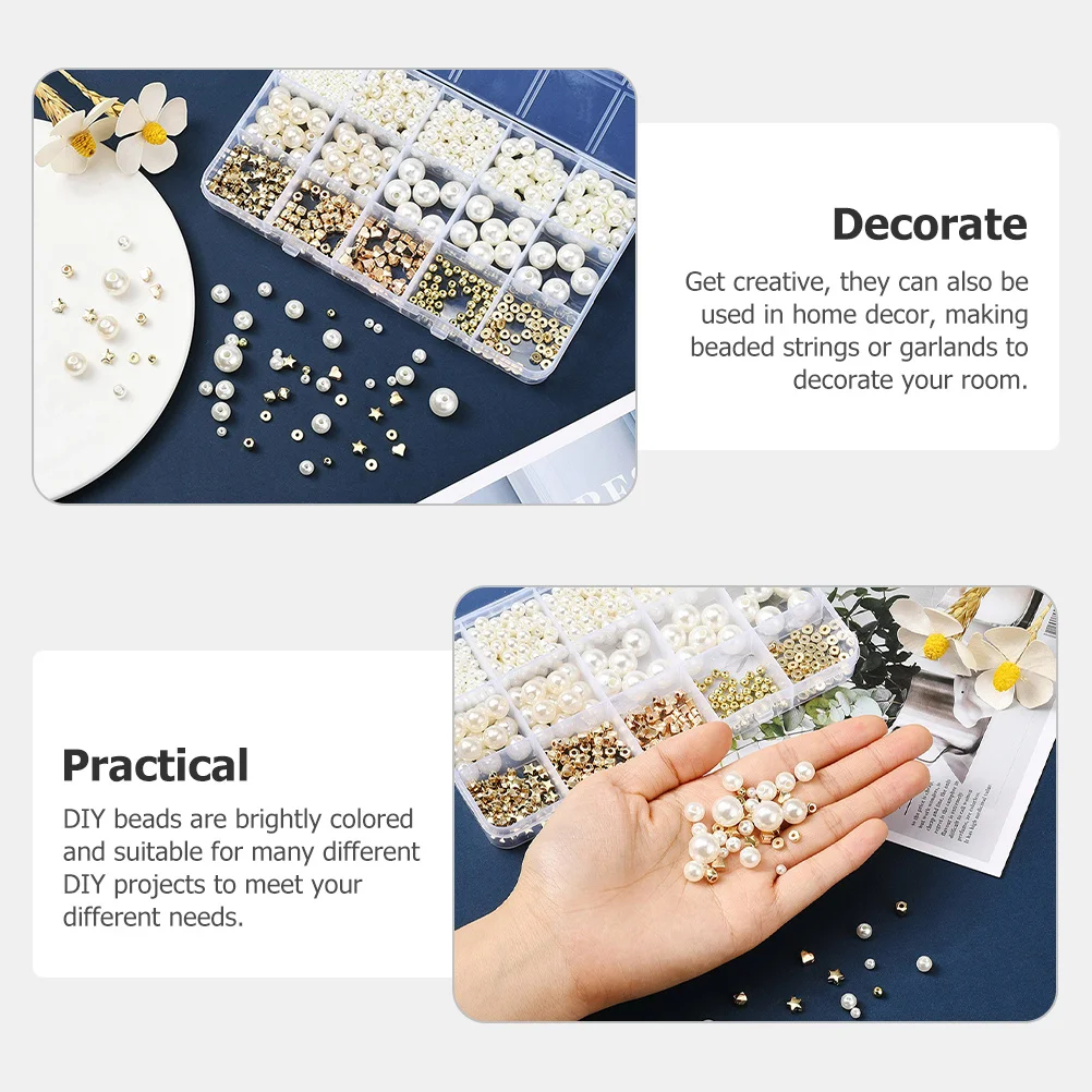 

Artificial Pearl Beads DIY Jewelry Material Multi-Purpose Loose Bead Bracelet Necklace Making Supplies Colorful Spacer Bead