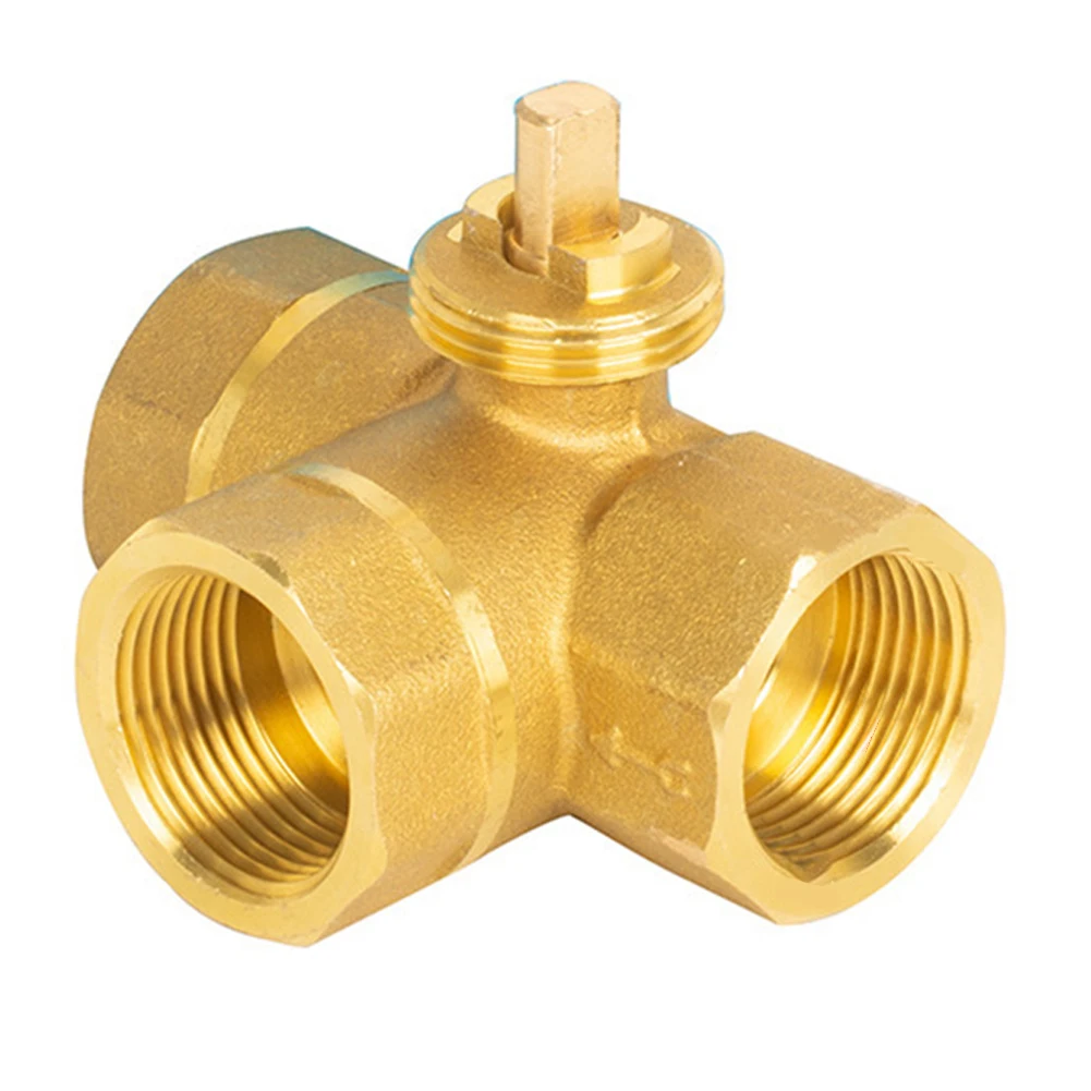 Electric Brass 3 Way Ball Valve Body Threaded Connection for HVAC Fan Coil Units Heating and Pneumatic Applications