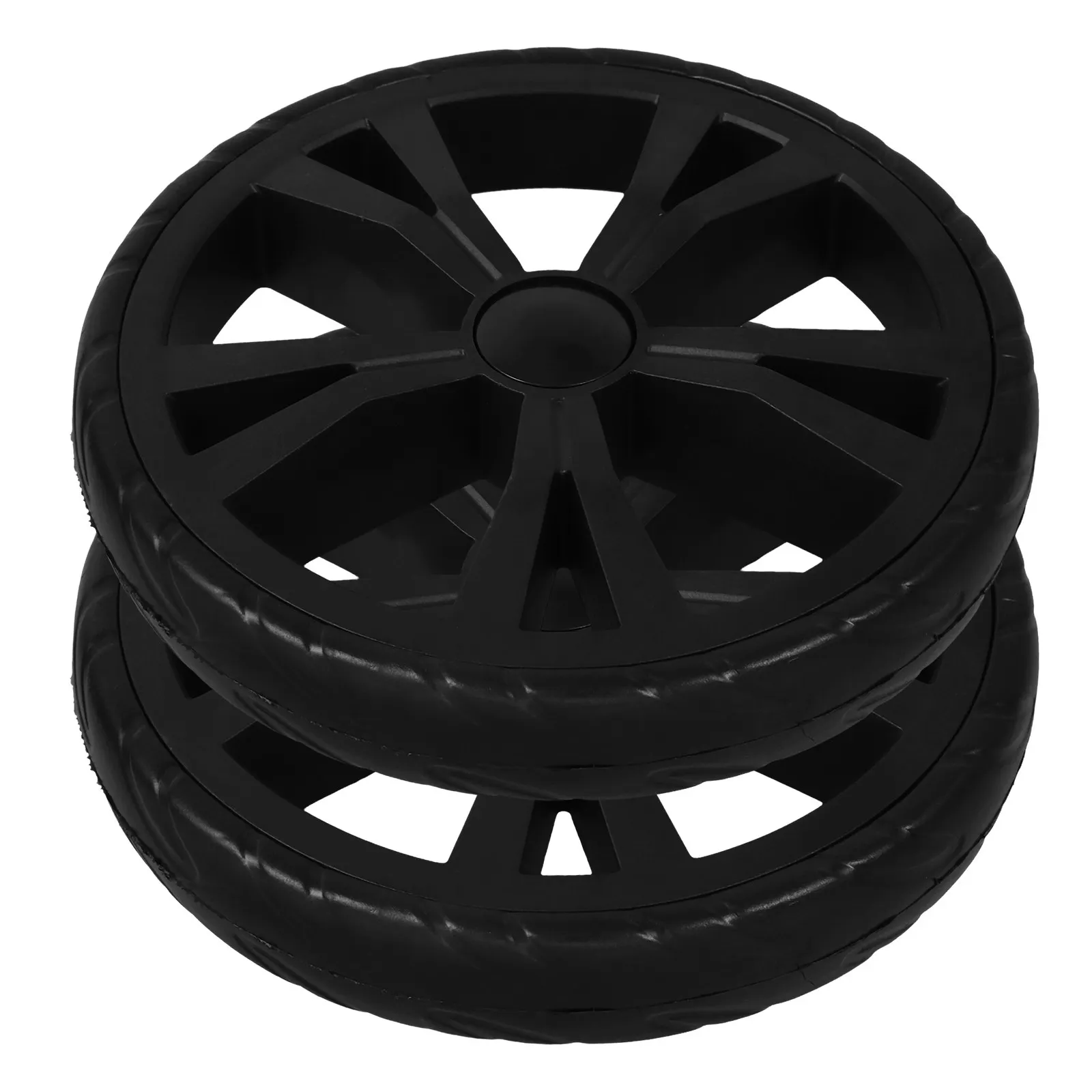 2Pcs Shopping Cart Wheels High Load Capacity Plastic Replacement Wheels for Folding Trolleys Stair Climbing Grocery Luggage