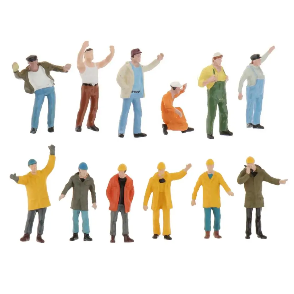 

Homyl 12pcs 1/50 Characters Little Figures People Street Road Scenery Dioramas