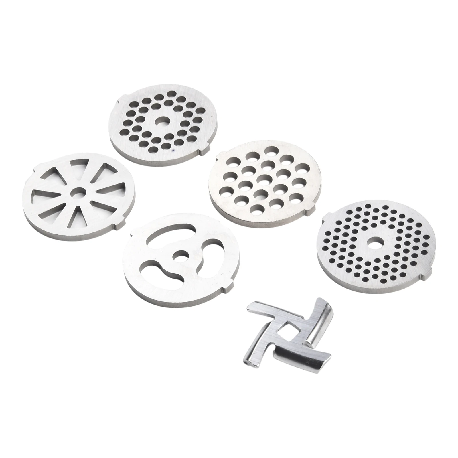 6 PCS Meat Grinder Discs Plates Grinding Blade Meat Grinder Disc Stainless Steel Food Grinder Accessories Kitchen Tool