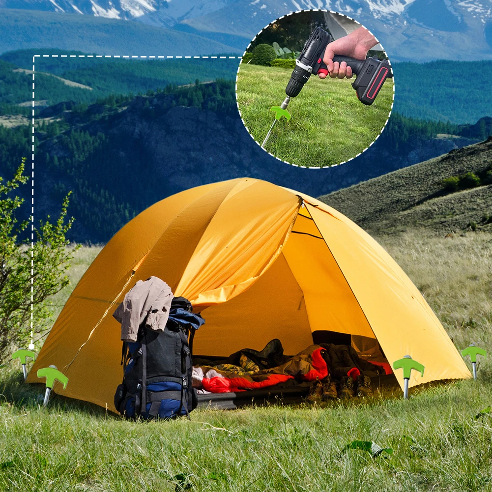 8Pcs Screw In Tent Stakes with Hex Socket Stakes Ground Anchors Camping Stakes Tent Ground Nail Screw in Camping Tent Pegs