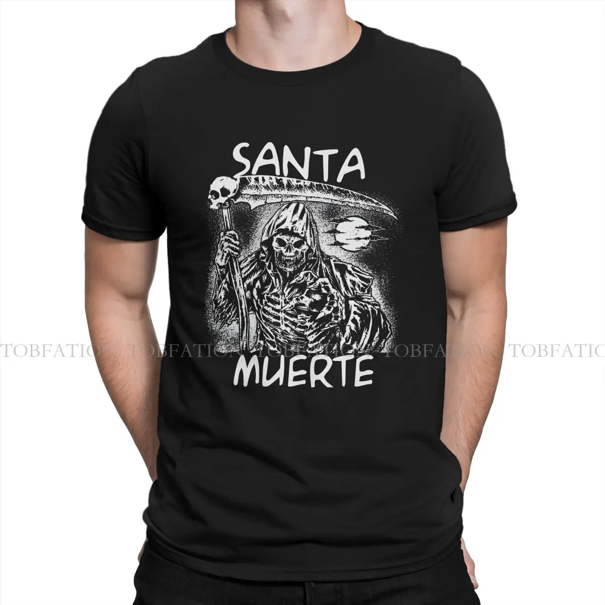 Saints Death Angry Skeletons Casual TShirt Santa Muerte Printing Tops Comfortable T Shirt Men Tee Special Gift Idea