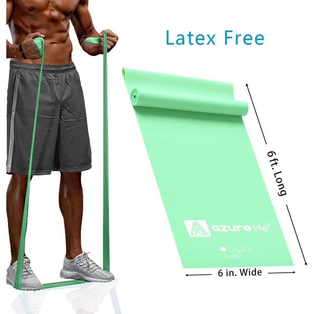 Professional Elastic Resistance Bands Set for Home Gym Workouts Physical Therapy Yoga Pilates and Rehabilitation 5 6 7 Feet Long Non Latex Stretch Exercise Bands for Men and Women Heavy Duty Fitness Toning Strengthening