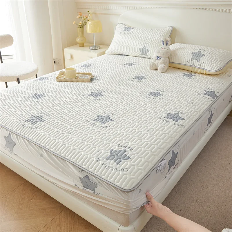 Set di lenzuola estive CoolBed in lattice spesso, morbido e traspirante, lenzuolo e federa, fascia elastica, tappetino da letto freddo