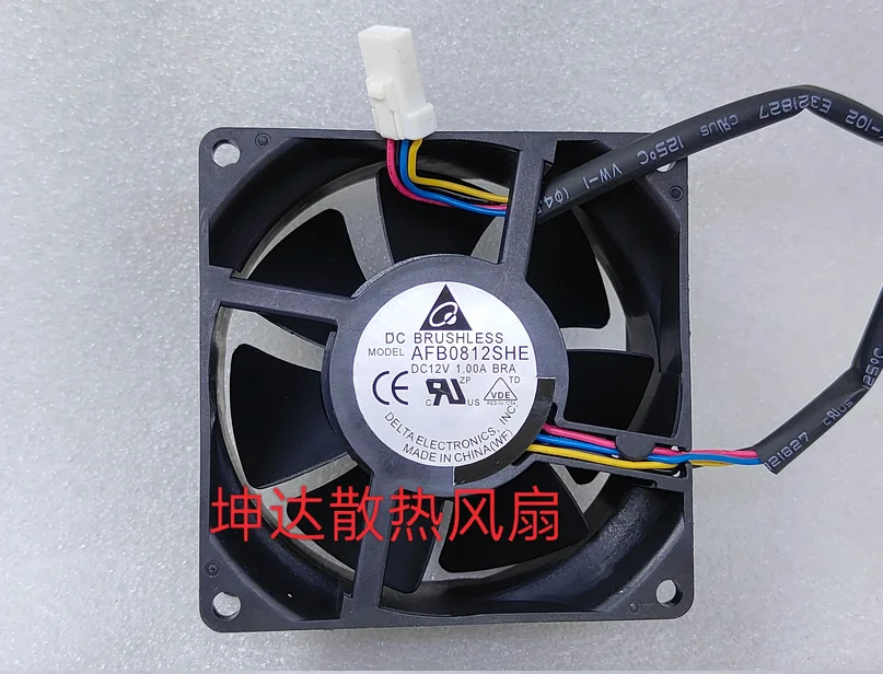 Delta Electronics AFB0812SHE BRA DC 12V 1.00A 80x80x38mm 4-Wire Server Cooling Fan