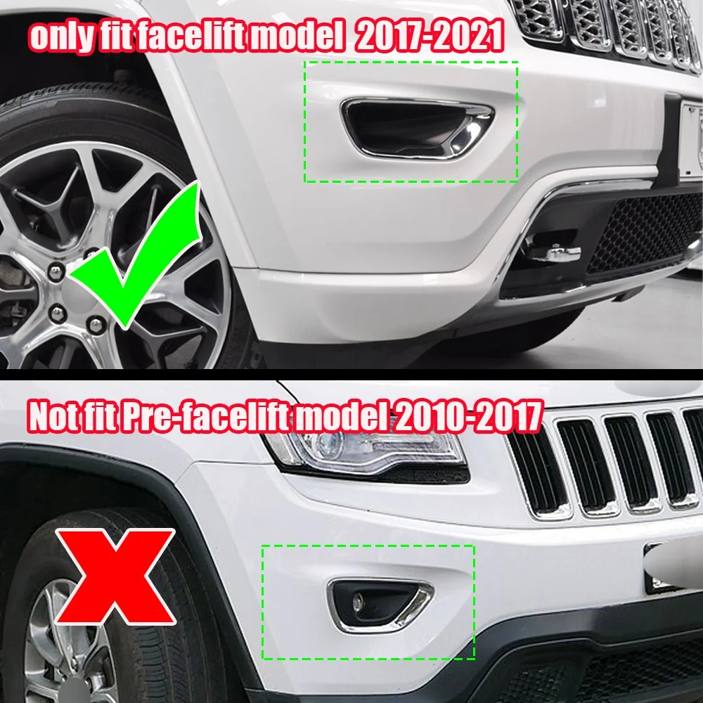 

For Jeep Grand Cherokee 2017-2021 2 Pcs Front Lower Fog Lamp Bezel New OEM 68261710AA 5YL30TZZAA 5YL31TZZAA 68261711AA