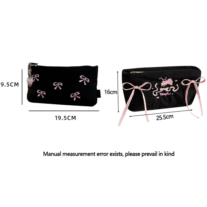 1pc Bow Pencil Case Large Capacity Pencil Organizer Makeup Bag Stationery Storage Box School Supplies Multiple Colors
