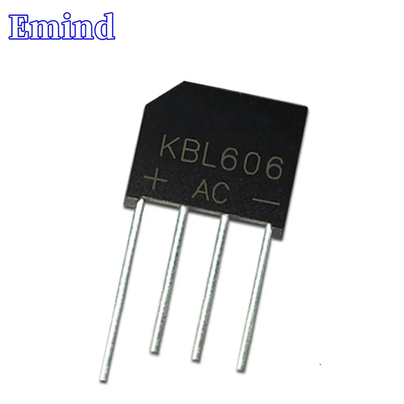 

20/50/100/200/500 шт. KBL606 мостовой выпрямитель KBL606G мостовой стек 6A/600 В KBL ножка плоский мост Cutable Feet