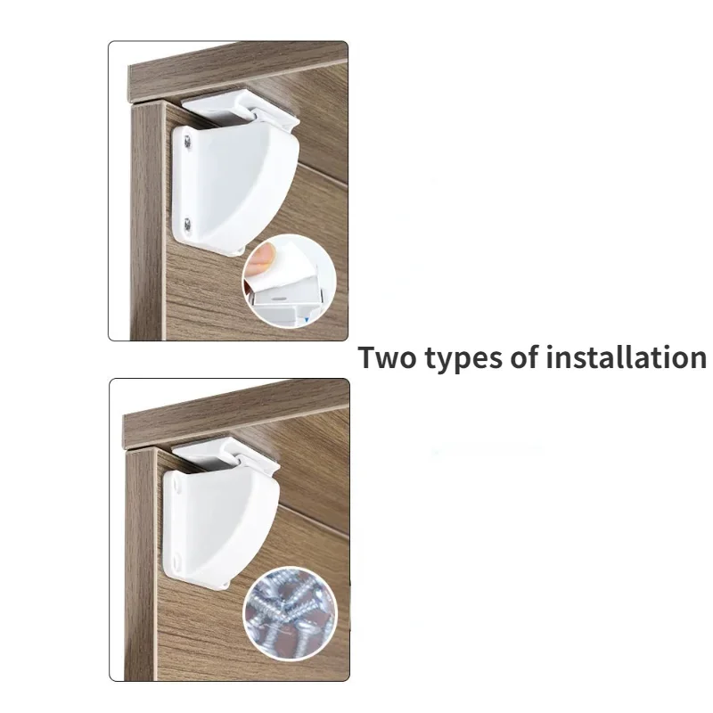 Invisible Magnetic Cabinet Lock Child Baby Safety Lock Anti-Opening Furniture Drawer Door Latch Safety Buckle Hardware Fitting - view 5