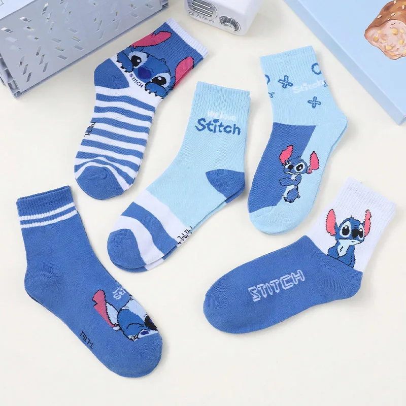 5 Pairs Cotton Socks  Anime Cartoon Pure Socks Medium Length Socks Combed Cotton Birthday Gift Winter Men's and Women's