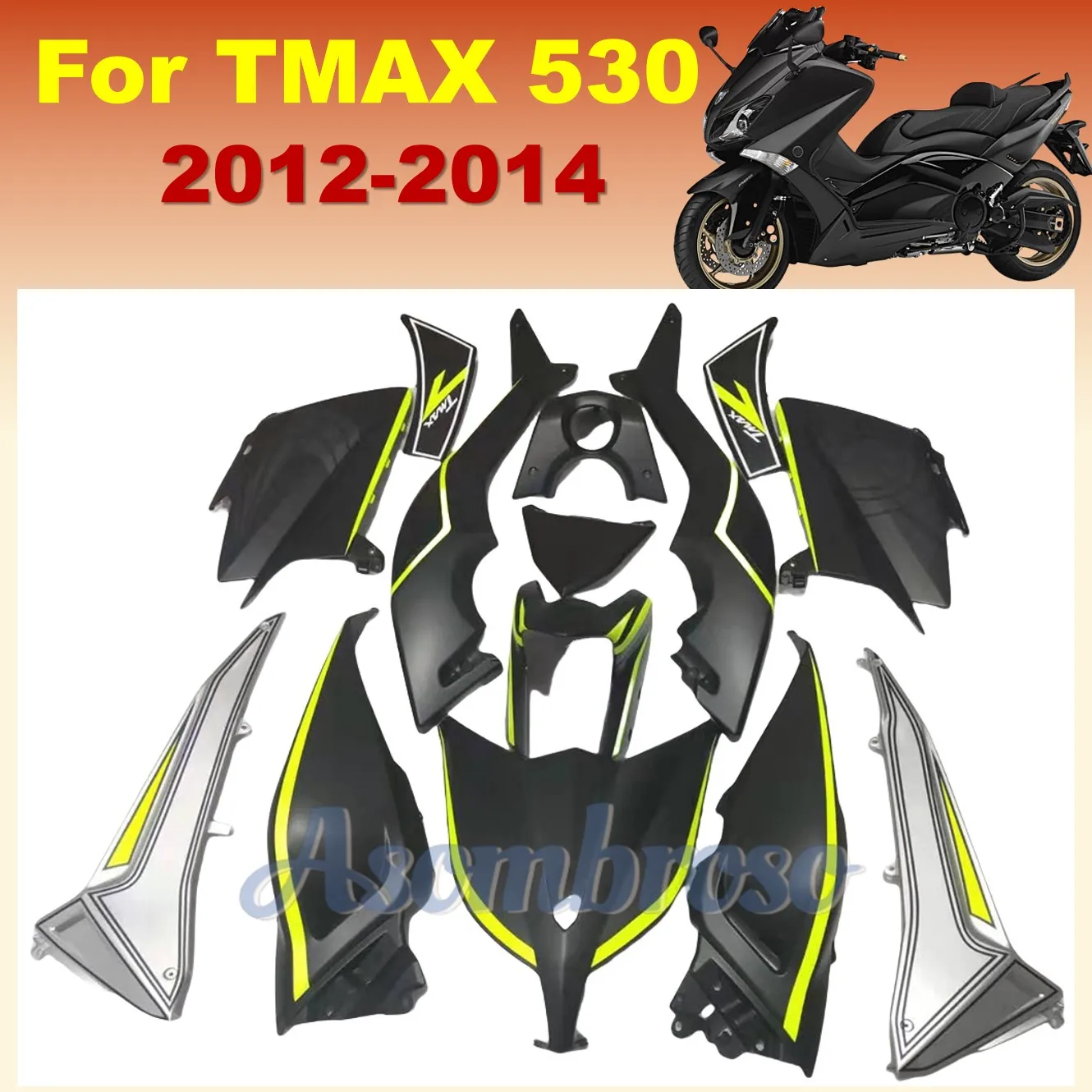 For TMAX 530 2012 2013 2014 T-MAX530 12 13 14 TMAX530 Fairing Set Motorcycle Body Kit Decoration Plastic Guard Plate