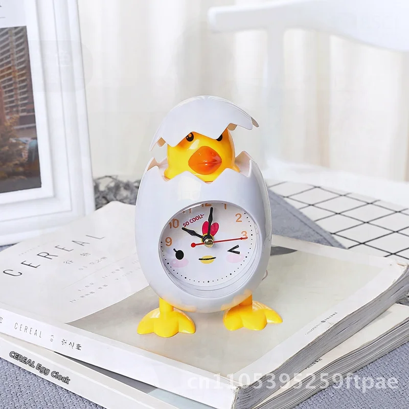 Creative Cartoon Egg Shell Chick Alarm Clock Student Gift Children's Bedroom Bedside Ornaments Children's Birthday Gift