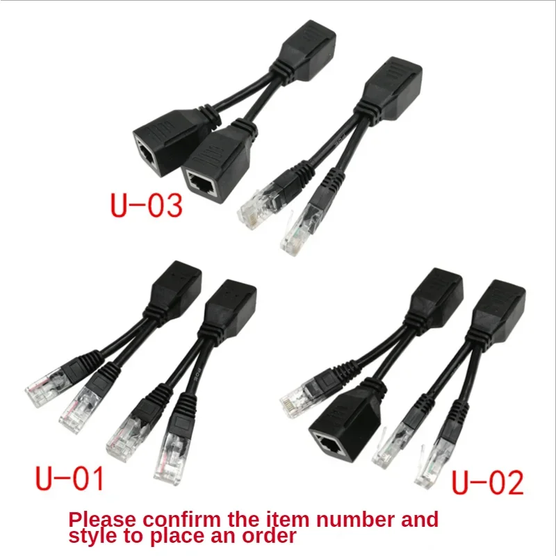 2 Stuks/1 Paar RJ45 Splitter Combiner Upoe Kabel Kit Poe Adapter Kabel Connectors Passieve Power Kabel
