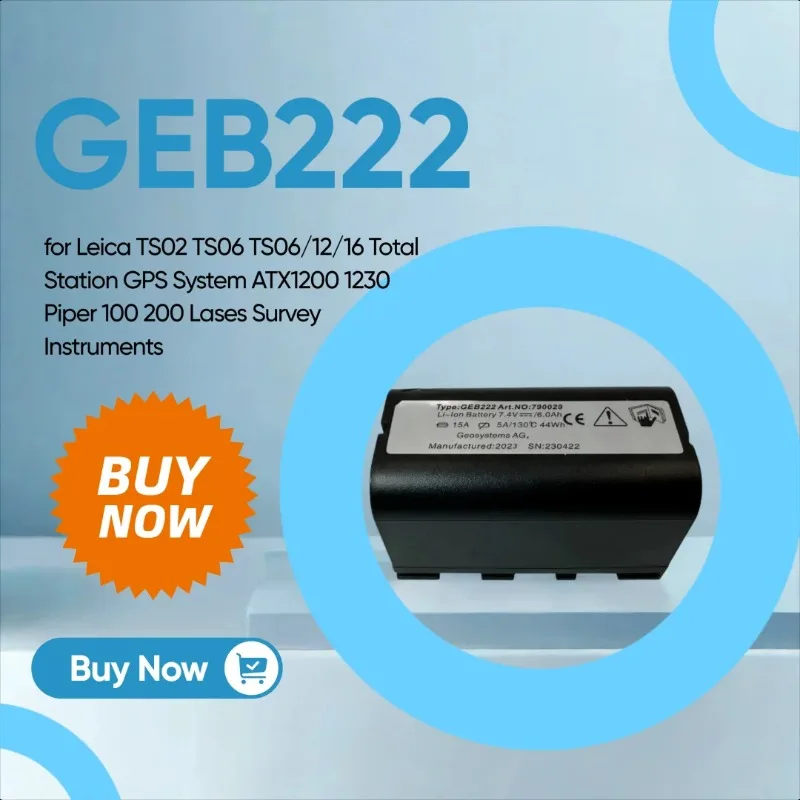 

2PCS GEB222 Battery for Leica TS02 TS06 TS06/12/16 Total Station GPS System ATX1200 1230 Piper 100 200 Lases Survey Instruments