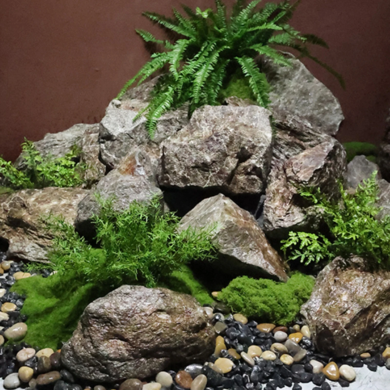 9 Pieces Decorative Rock Realistic Faux Landscape Rock Ornament Weathered Decor Lifelike for Miniature Gardens