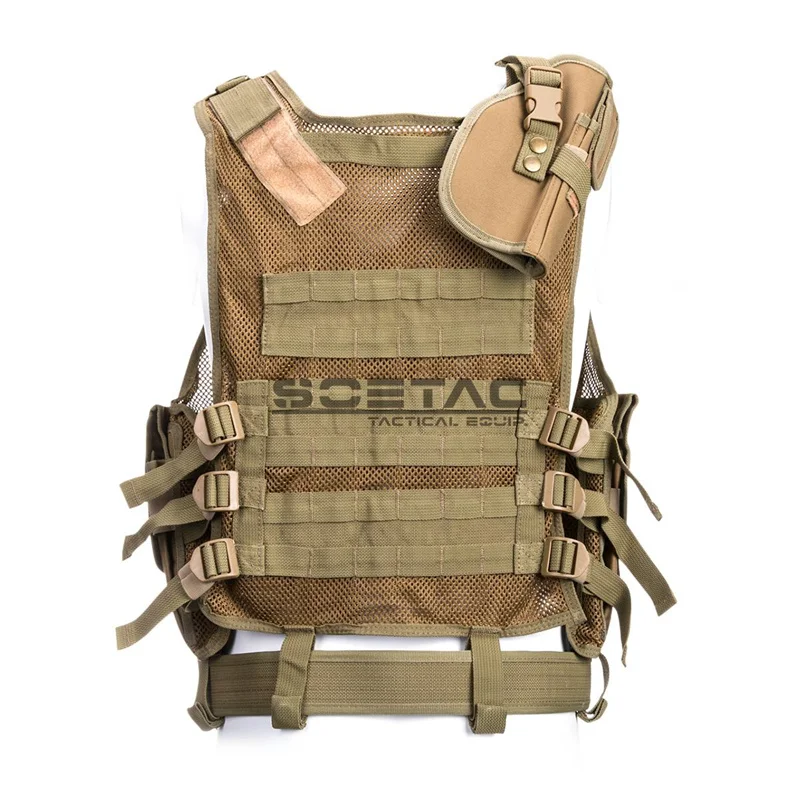 Outdoor Training Tactical Vest CS Multi-pocket Molle Vest Airsoft Combat Armor Hunting Paintball Vest Zipper