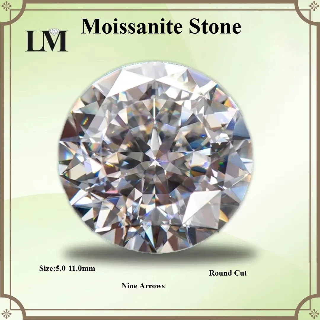 Moissanite Stone Round D Color Nine Arrows VVS1 For Charms Beads Top Jewel Making Material With Certificat