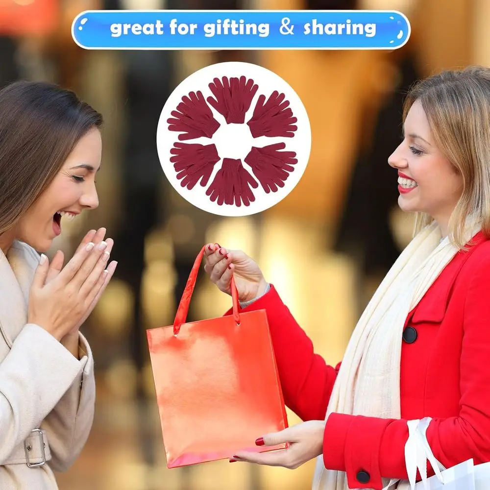 100 عبوة من القفازات المحبوكة الدافئة لفصل الشتاء - مجموعة للجنسين للدعم والخيرية #6