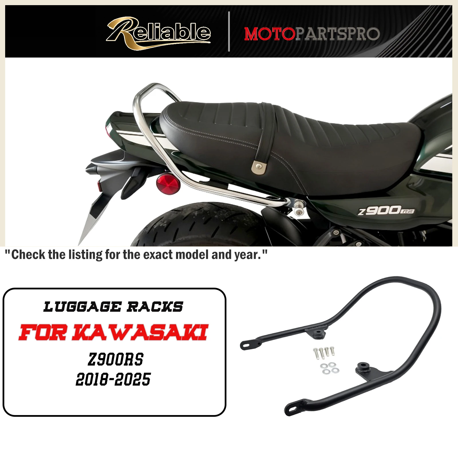 

Motorcycle Luggage Rack for Kawasaki Z900RS Z 900 Z900 RS Cafe 2018-2025 RearPassenger Seat Grab Hand Rail Bar Support Bracket