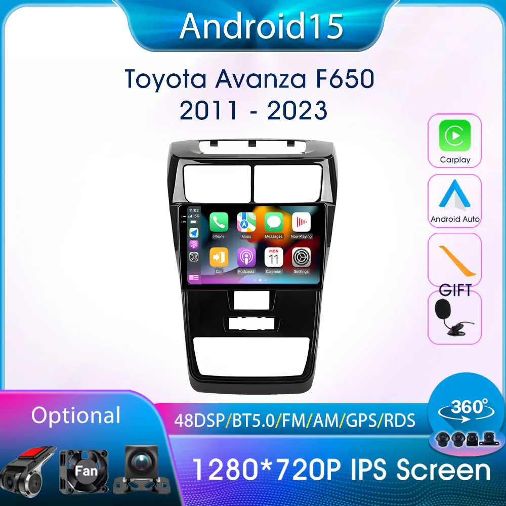 

Wireless Carplay Android Auto Autoradio For Toyota Avanza F650 2011-2023 GPS DSP FM Car Bluetooth Radio 4G WIFI IPS Screen Audio