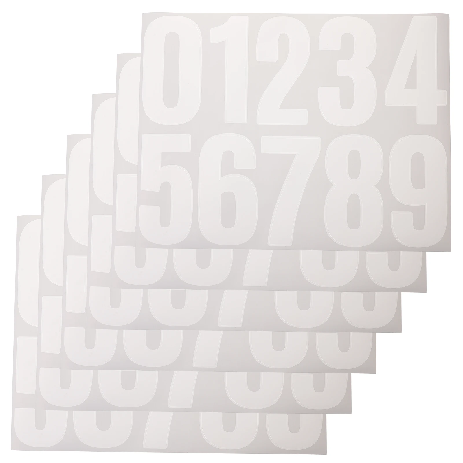 

6 Sheets Applique Digital Stickers Trash Bin House Numbers for outside Recycling