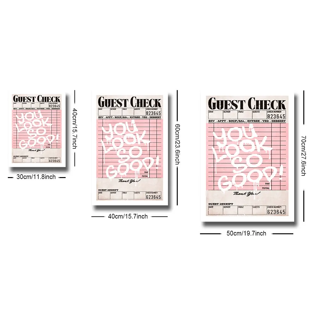 3pcs Preppy Retro Aesthetic Y2K Poster Funky Guest Check Disco Ball Trendy Painting Canvas Print Bar Cart Wall Art Decor Picture
