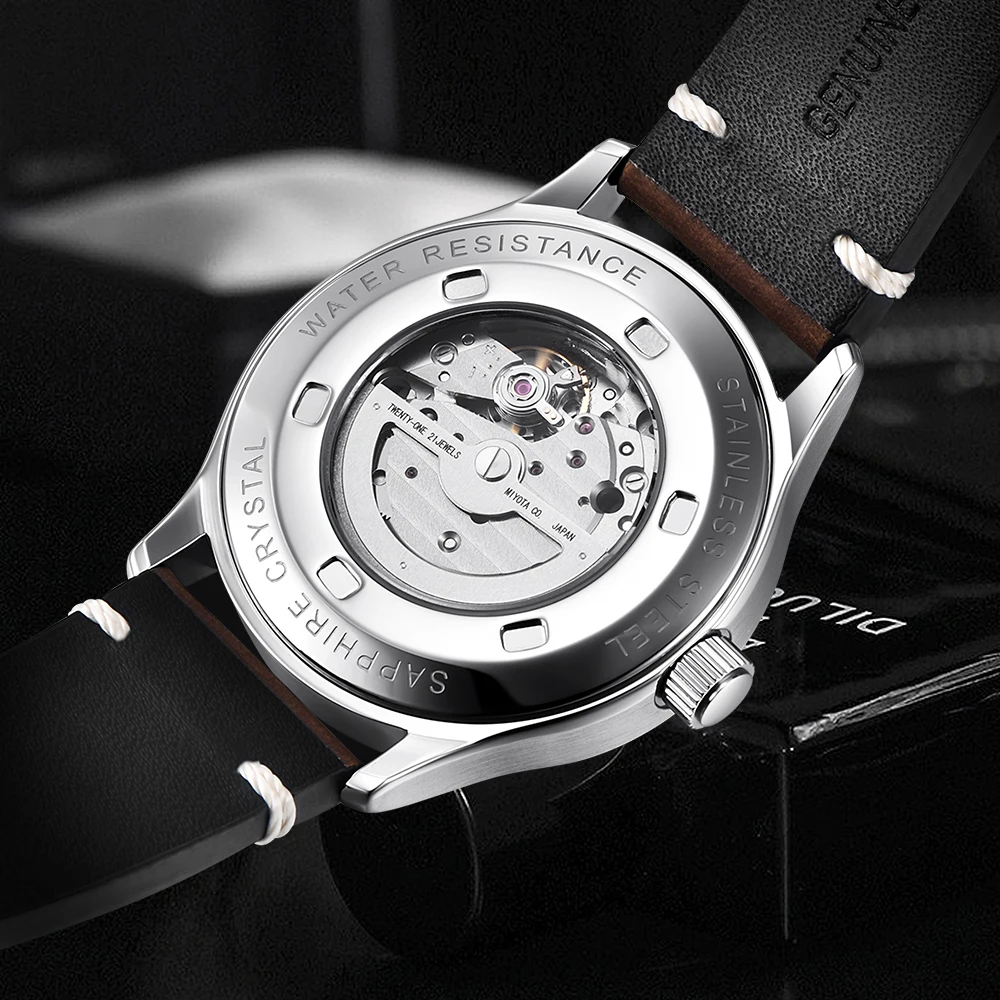 42mm Corgeut Sapphire NH35 Watch Military Men Reloj Automatic Luxury Sport Design Clock Lume Leather Mechanical Wrist Watches