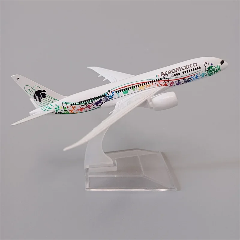 16cm logam Aloi AEROMEXICO udara Meksiko Model pesawat terbang betina 787 Model pesawat terbang Model pesawat terbang skala 1/400"