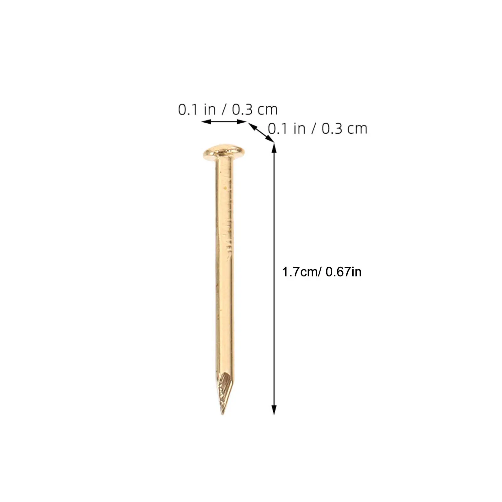 100Pcs Round Head Copper Nails Strong Sharp Non-Bending for Furniture Repair Picture Hanging Home DIY Craft Woodworking Fixing