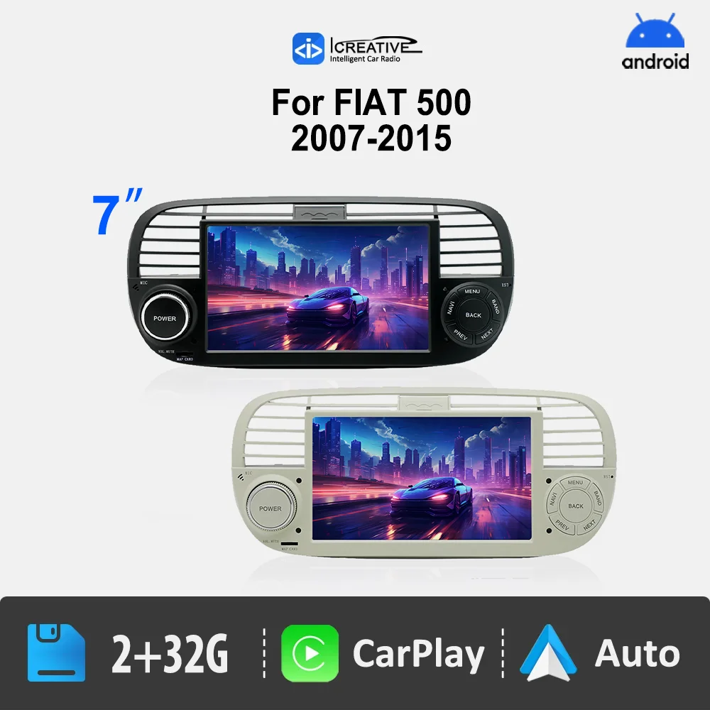 Android Car Stereo Radio For Fiat 500 2007-2015 Auto Multimidia Player GPS Navigation Carplay Car High-Performance CPU NO 2DIN
