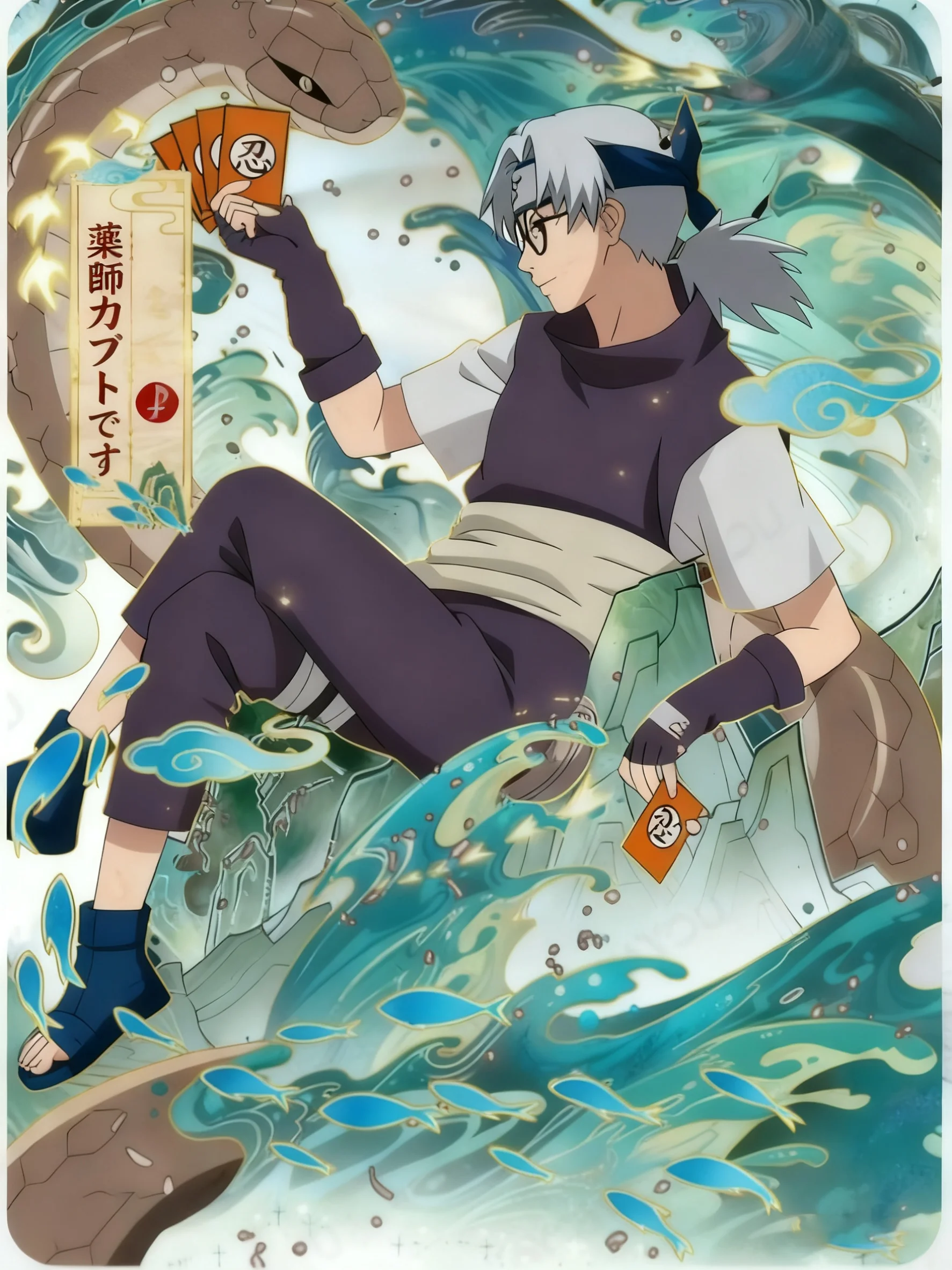 Lukisan Berlian DIY 5D 'Desa Konoha Naruto' 1 Buah Bor Bulat Penuh Seni Lanskap Berkilau Dekorasi Dinding Rumah & Hadiah Anime