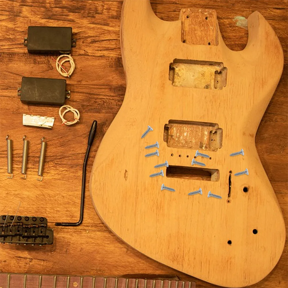 

100pcs Electric Bass Pickguard Screw 3x12mm Metal Screws Durable Bulk Pack Guitar Bass Pickguard Screw Parts Accessories