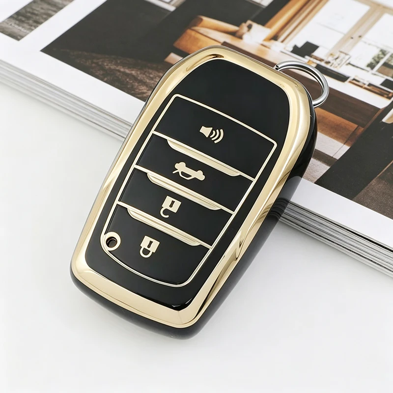 TPU Fernbedienungs-Autoschlüsselhülle für Toyota CHR Hilux Fortuner Land Cruiser 200 Camry Corolla Crown RAV4 Highland 2026 Zubehör