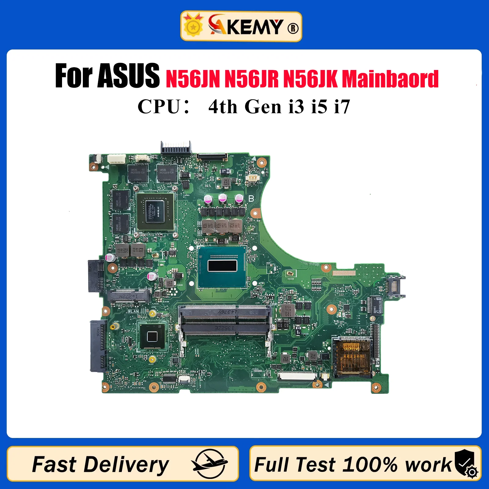 

N56JR Материнская плата для ноутбука ASUS N56J N56JN N56JR N56JK Материнская плата для ноутбука с процессором i3 i5 i7 100% тест ОК быстрая доставка stk