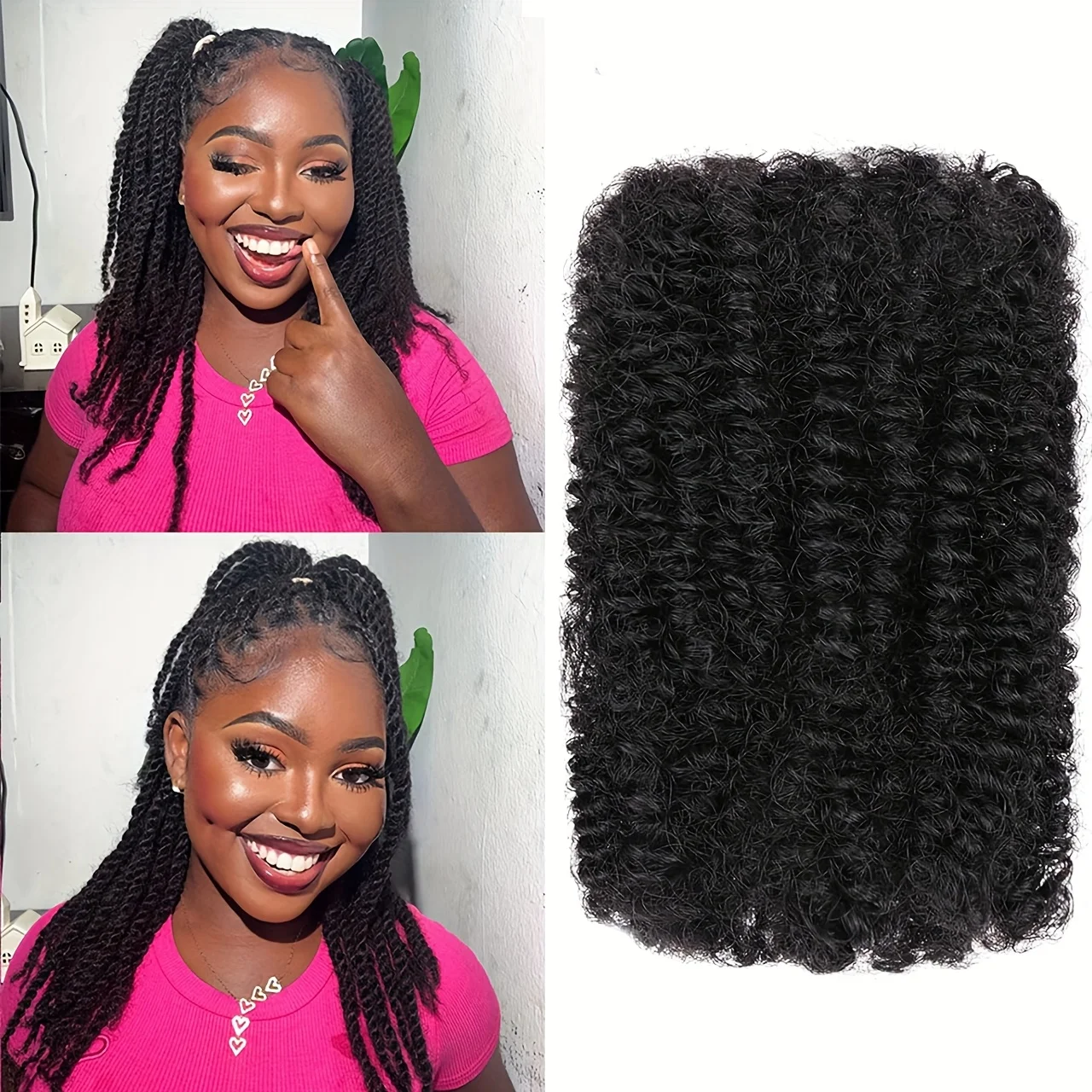 Afro Kinkys Bulk Synthetic Hair for Dreadlock Extensions Loc Repair Braiding Twist Tight Afro Kinky Synthetic Hair for Loc