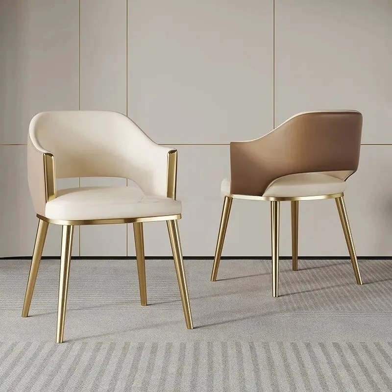 

2PSC Современная итальянская стильная бытовая мебель для ресторана, кожаные стулья для столовой, домашнее использование с золотыми металлическими ножками, стулья Sillas