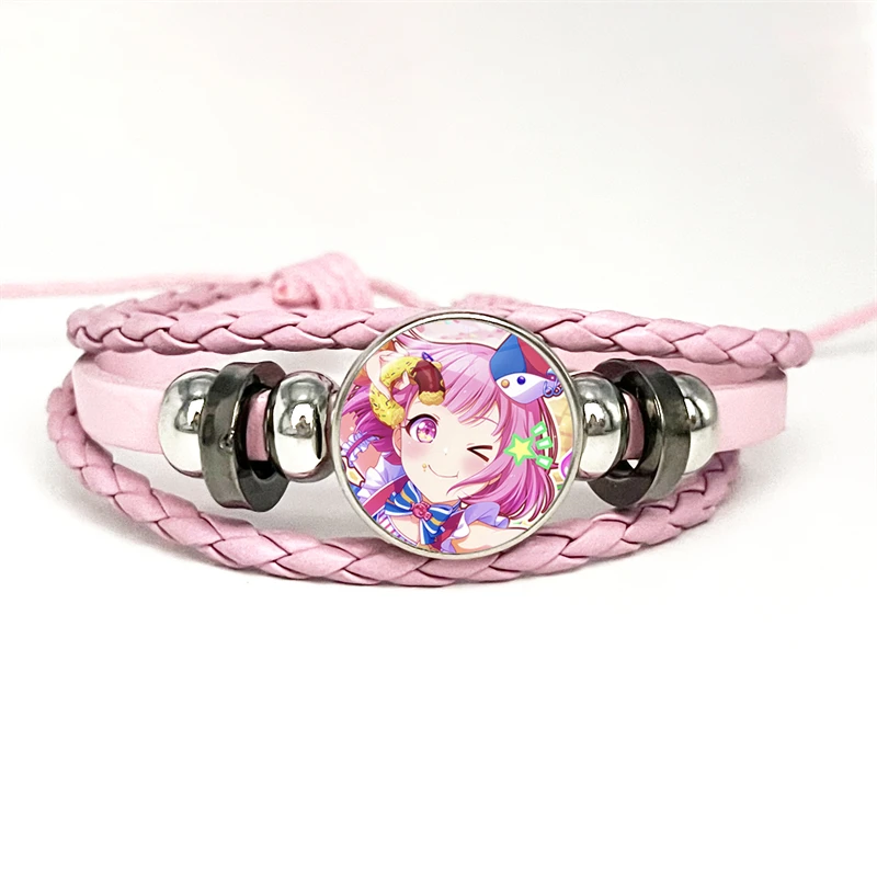 Project SEKAI Anime Ootori Emu Wonderlands×Showtime Leather Bracelets Multilayer Braided Bracelets Bangles Handmade Jewelry Gift