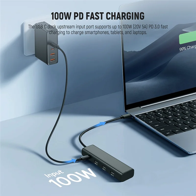 

AA08-USB C Hub Dock With Cold Shoe Adapter 4 In 1 Multiport Adapter Dongle For Mobile Phone Android PC Laptop