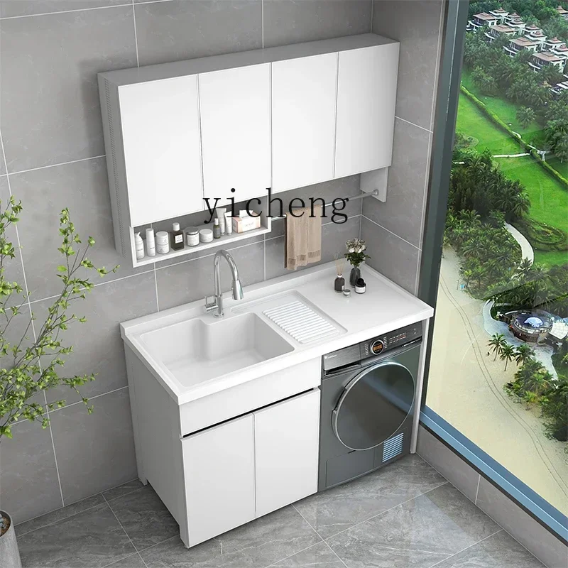 Alumimum Balcony Laundry Table Pool Basin with Washboard Integrated Wash Wardrobe Partner Combination