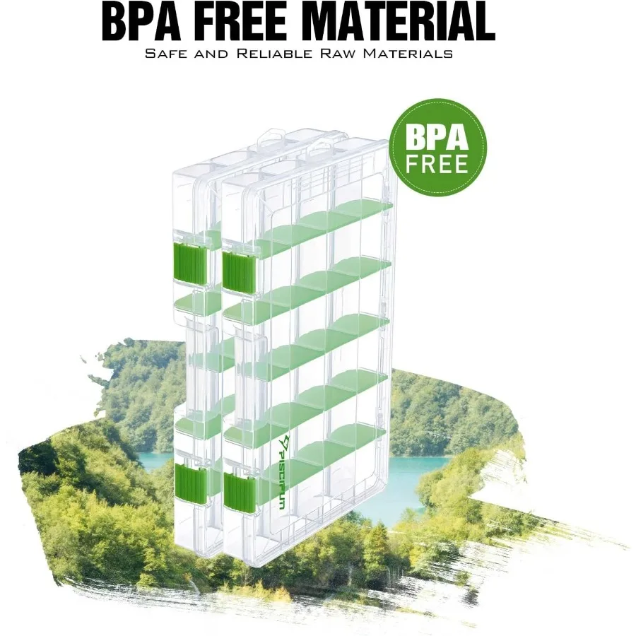 صناديق أدوات صيد السمك مع ملصقات مقاومة للماء وفواصل قابلة للإزالة لتنظيم الطعم حاوية تخزين بلاستيكية شفافة خالية من مادة BPA