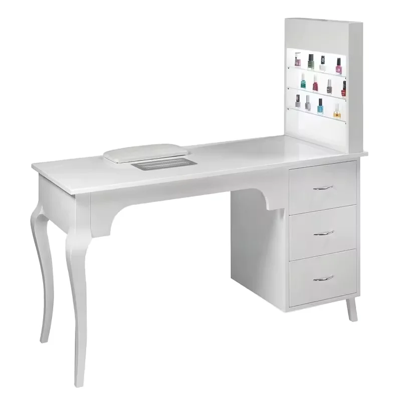 

Latest Design Modern Beauty Vent Manicure Furniture Equipment White Nail Table With Functional Dust Collector