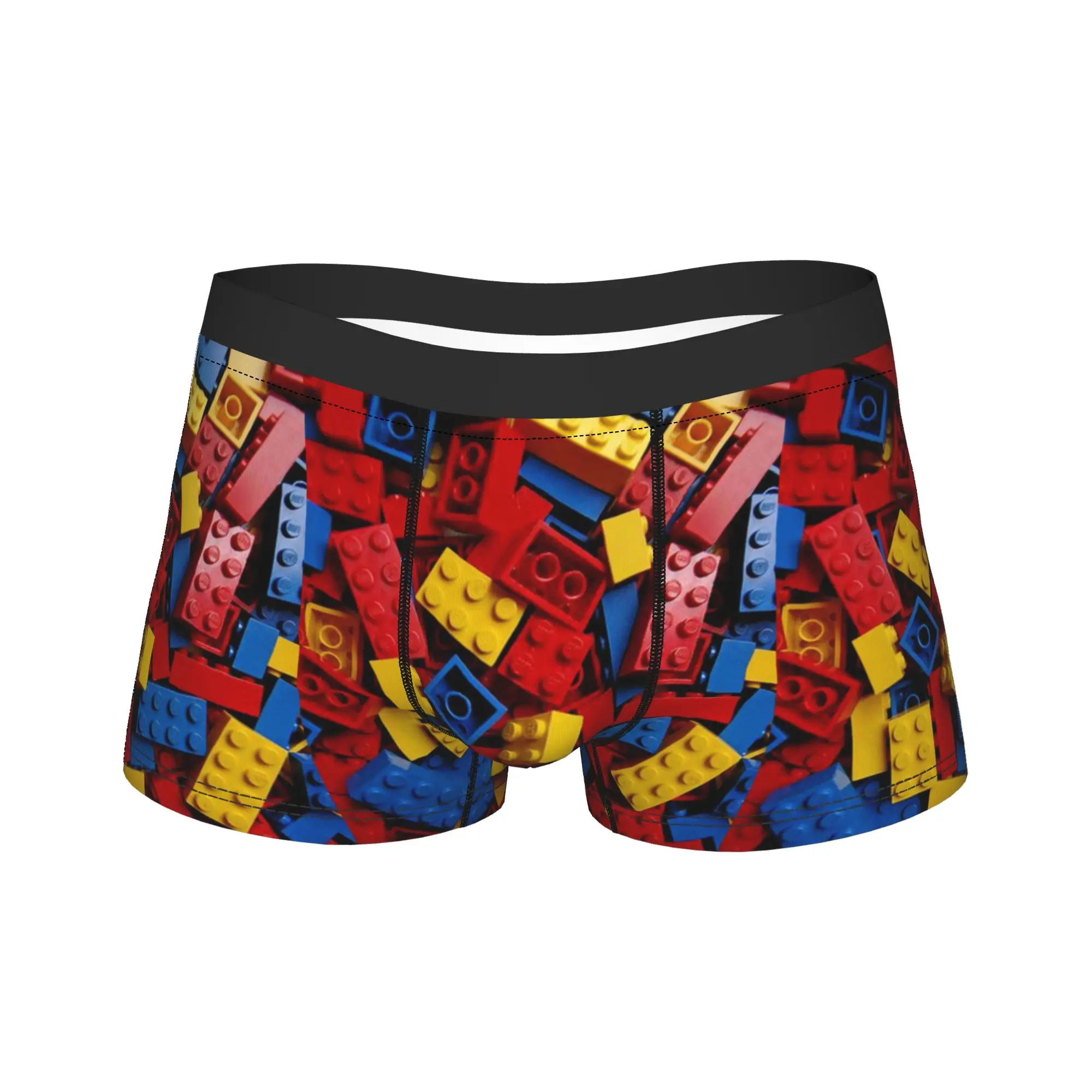 3D Building Brick Pattern Underwear Legos Texture Males Underpants Printing Sexy Soft Trunk Quality Shorts Briefs Plus Size